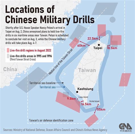 Chinese naval fleet conducting exercises near Taiwan Strait