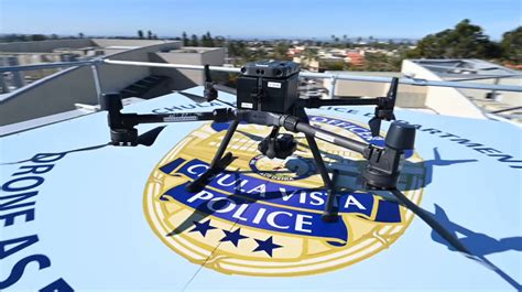Chula Vista Police Department drone launching for emergency call