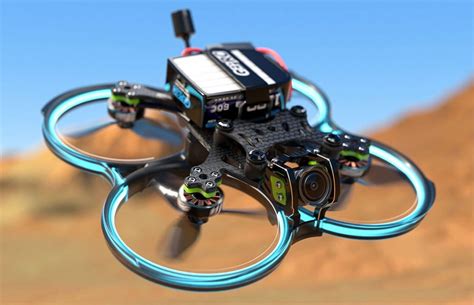 cinewhoop drone lifting a mirrorless camera during flight