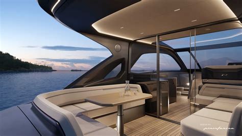 close-up detail of pininfarina interior craftsmanship in nx44 yacht