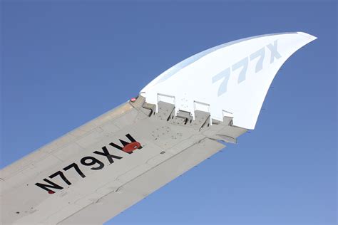 close-up of 777X folding wingtip mechanism