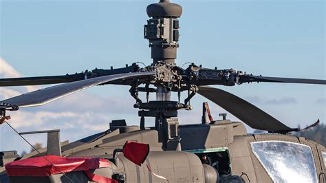 close-up of Apache GE T700 engine housing and rotor assembly, AH-64E variant