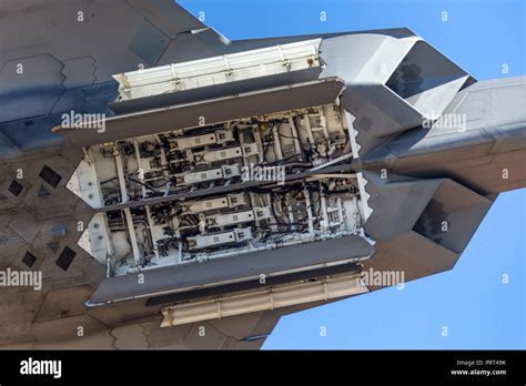 close-up of f-22 internal weapons bay
