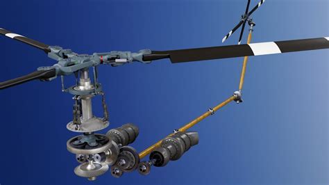 close-up of helicopter main driveshaft showing spline wear after crash incident