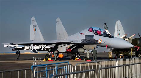 Close-up of Indian-built Sukhoi Su-30MKI fighter during HAL production run
