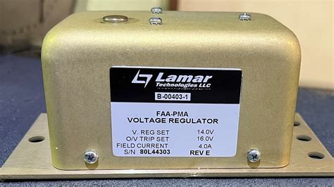 Close-up view of aircraft voltage regulator component