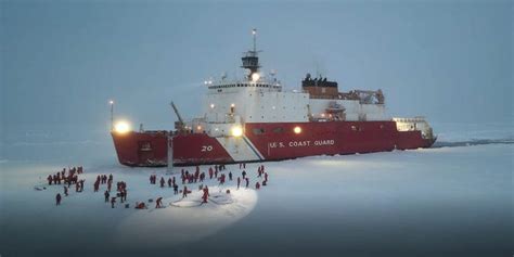 Coast Guard crew aboard medium icebreaker in Arctic whiteout