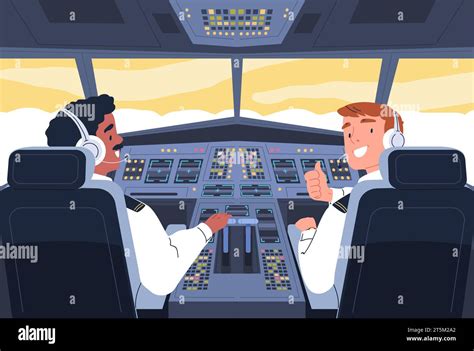 cockpit view of Boeing 757 during climb with pilots at controls
