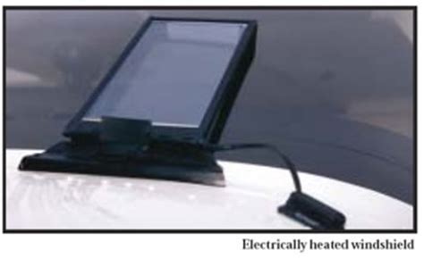 cockpit view showing electrically heated windshield during icing conditions