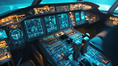 cockpit with digital flight monitoring system powered by AI
