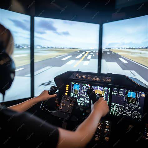 commercial airline pilot training simulator cockpit
