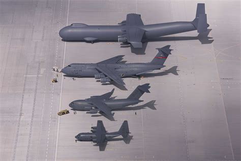 Concept rendering of a next-generation strategic airlifter in flight over the Indo-Pacific