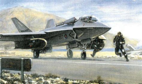 concept sketch of EXINT pod mounted under a Sea Harrier during testing in the 1970s