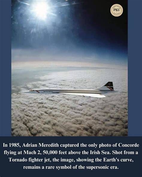 Concorde aircraft flying at Mach 2 above Earth curvature 60000 feet