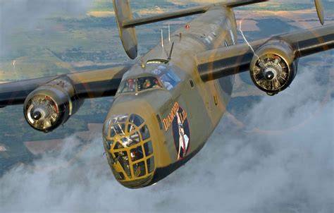 Consolidated B-24 Liberator Diamond Lil flying civilian warbird four engine World War II bomber