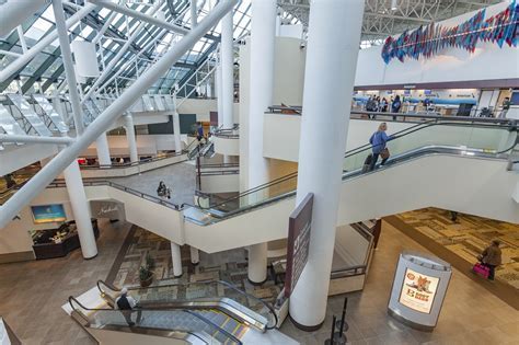 Construction barriers and temporary signage inside Nashville Airport