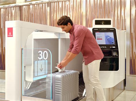 contactless bag drop technology at the airport