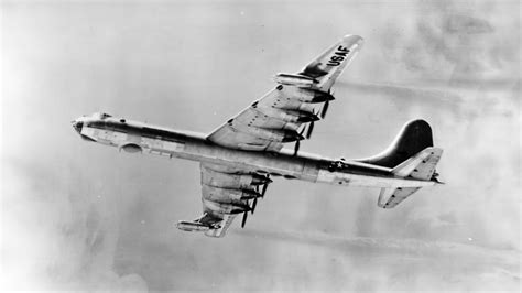 Convair B-36 Peacemaker in flight with six propellers and jet engines