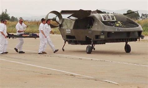 Cormorant UAV evacuating casualties from a hazardous zone