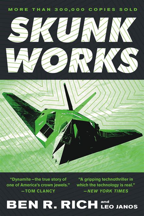 Cover of Skunk Works by Ben R. Rich next to SR-71 mission patches and declassified blueprints