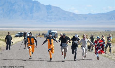 crowd gathering near Rachel, Nevada during the 2019 ‘Storm Area 51’ event
