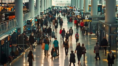 crowded European airport travelers carrying minimal personal-item luggage near Lufthansa departure gates