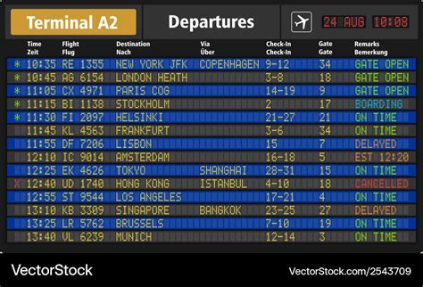 crowded US airport departures board with domestic low cost airline routes