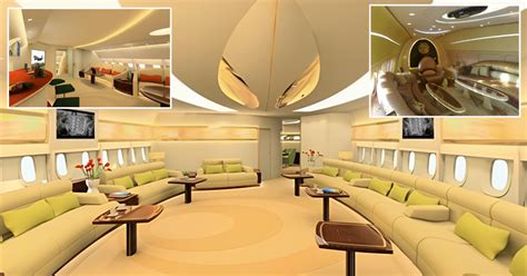 customized Airbus A380 private jet with luxury interior rendering