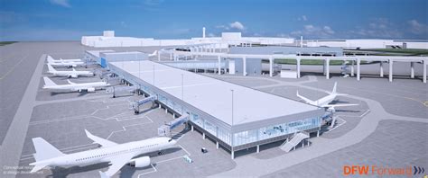 Dallas Fort Worth International Airport terminal and aircraft operations
