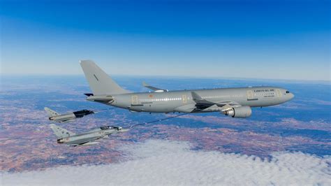 Dassault Rafale refueling from A330 MRTT over Mediterranean theater