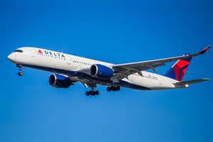 Delta A350-900 at LAX international terminal preparing for long-haul departure