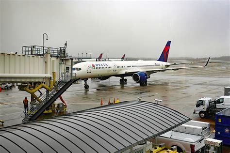 Delta Air Lines aircraft operating at Los Angeles International Airport terminal