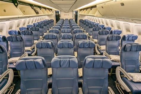 Delta Air Lines economy class seat pitch cabin interior