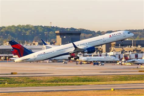 Delta Boeing 757 taxiing at Reykjavik airport in summer season