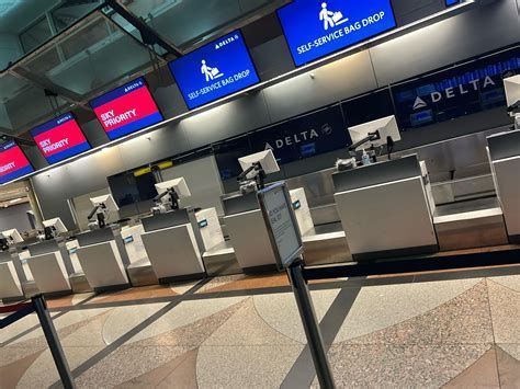 Delta check-in counters at Salt Lake City Airport