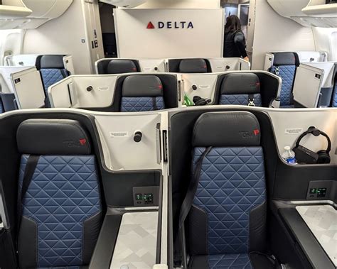 Delta One business class cabin on Airbus A350 with lie flat seats
