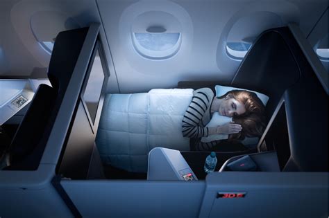 Delta One luxury cabin mid-air en route to Europe
