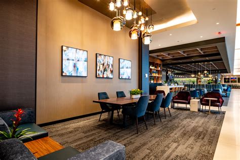 Delta Sky Club at ATL with Southern-inspired decor and open seating