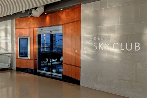 Delta Sky Club lounge entrance with premium travelers