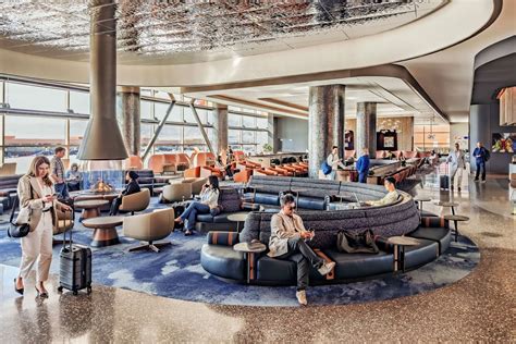 Delta Sky Club lounge with premium airline travelers