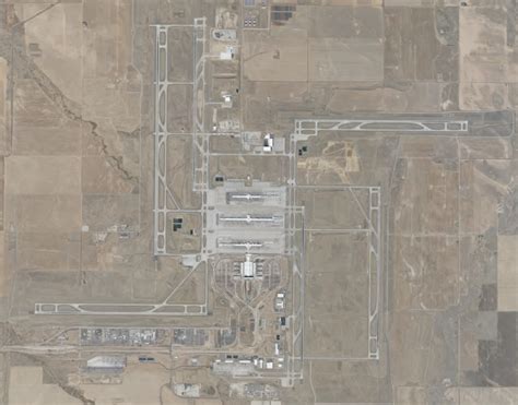 Denver International Airport aerial view six runways Colorado terminal expansion