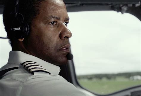 Denzel Washington as Captain Whitaker in Flight cockpit scene