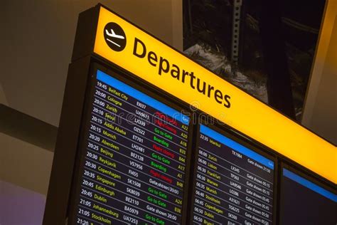 Departure board showing multiple low-cost airline destinations