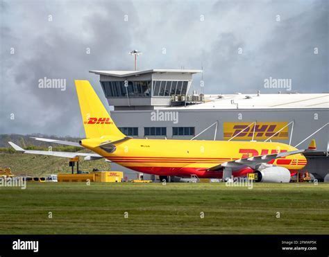 DHL British Airways 757 conversion in yellow livery at East Midlands Airport