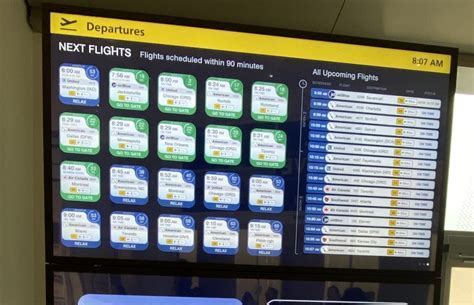 digital display of flight times at laguardia airport