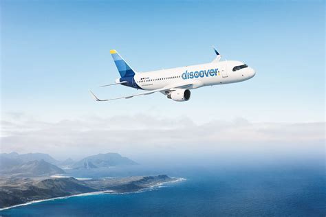 discover airlines landing in windhoek with desert in background