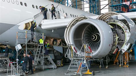 Dreamliner undergoing mid-life heavy maintenance check at international MRO facility