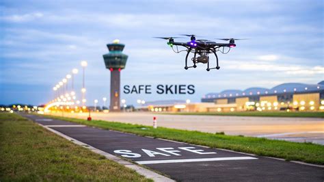drone being safely landed by anti-drone system at international sports event security test site