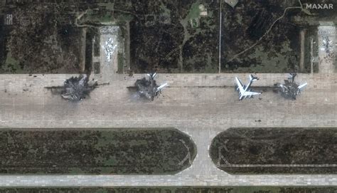 Drone footage showing Tu-95 aircraft on fire at Belaya air base after precision drone strikes