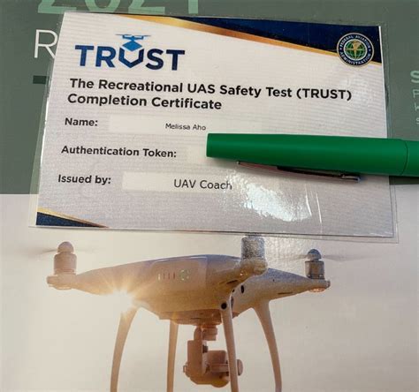 drone operator taking TRUST safety test on tablet outdoors